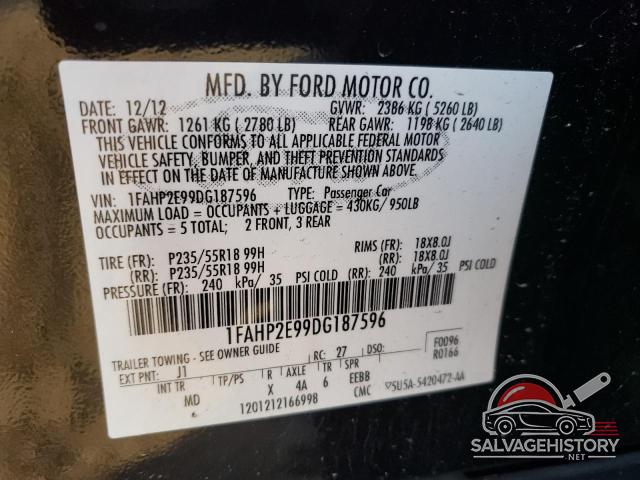 1FAHP2E99DG187596 2013 FORD TAURUS photo no. 12