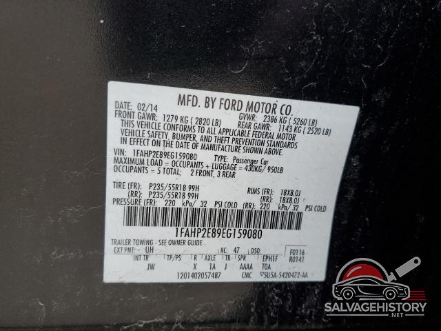 1FAHP2E89EG159080 2014 FORD TAURUS photo no. 12