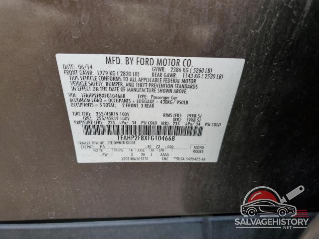 1FAHP2F8XFG104668 2015 FORD TAURUS photo no. 12