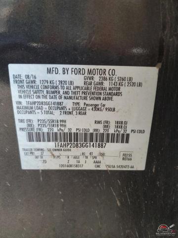 1FAHP2D83GG141887 2016 FORD TAURUS photo no. 12
