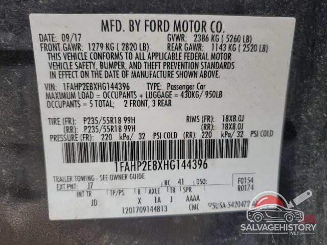 1FAHP2E8XHG144396 2017 FORD TAURUS photo no. 12