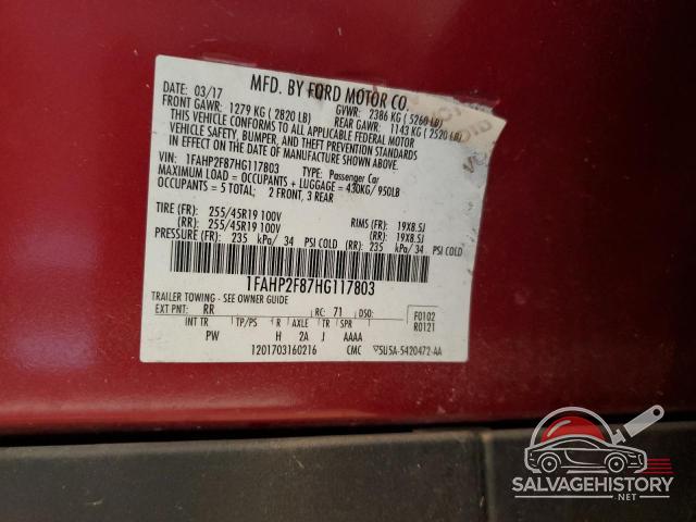1FAHP2F87HG117803 2017 FORD TAURUS photo no. 13