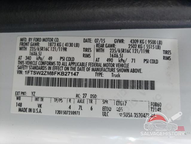 1FTSW2ZM8FKB27147 2015 FORD TRANSIT photo no. 13