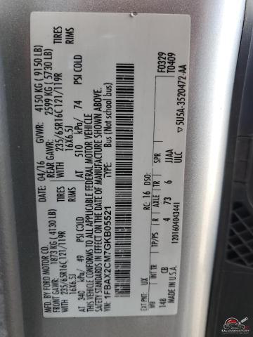 1FBAX2CM7GKB05521 2016 FORD TRANSIT photo no. 13