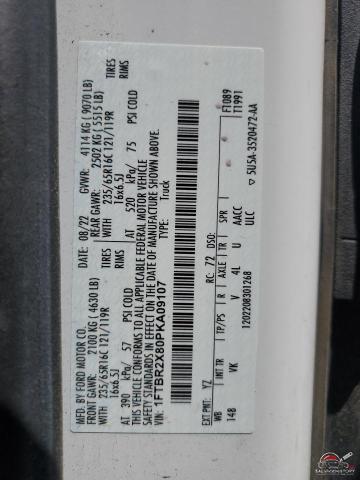 1FTBR2X80PKA09107 2023 FORD TRANSIT photo no. 13