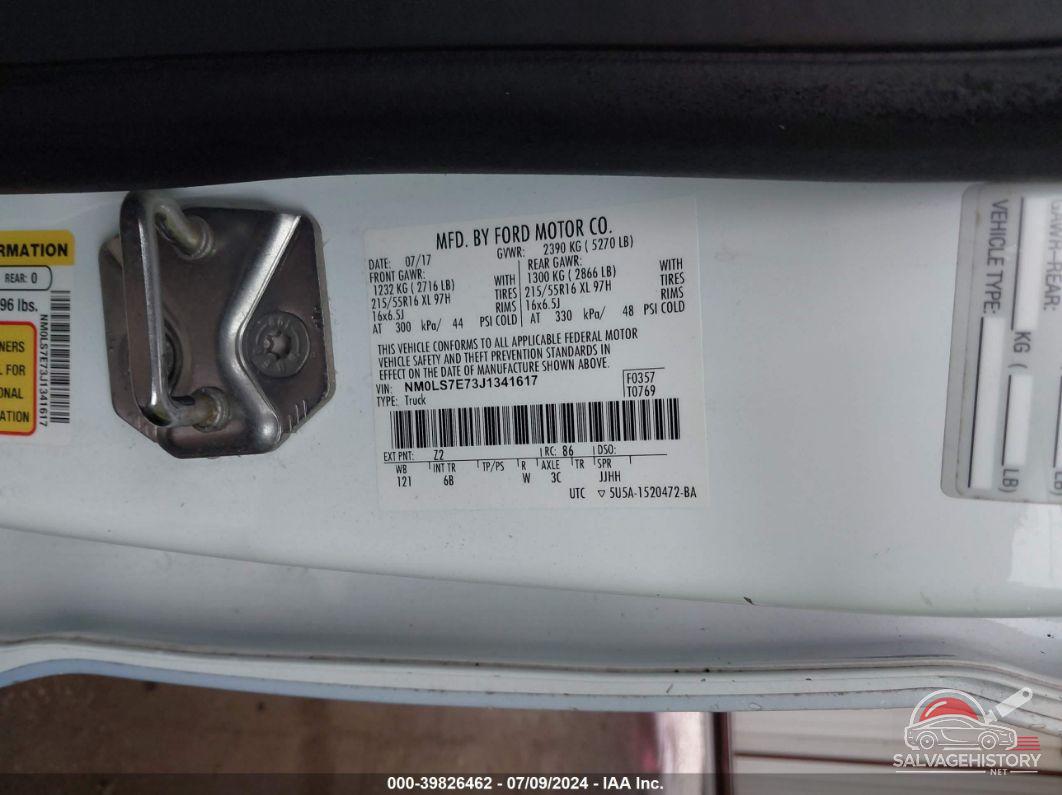 NM0LS7E73J1341617 2018 FORD TRANSIT CONNECT photo no. 9