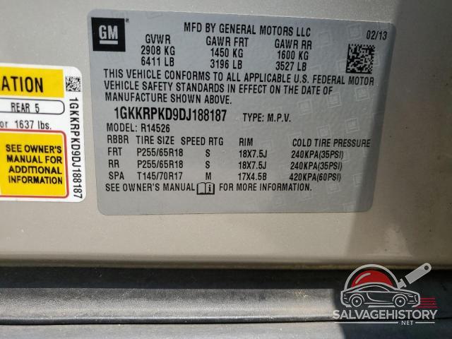 1GKKRPKD9DJ188187 2013 GMC ACADIA photo no. 14