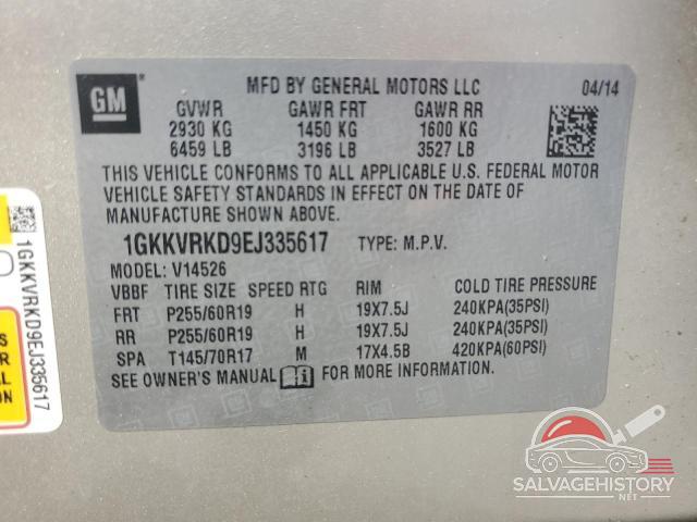 1GKKVRKD9EJ335617 2014 GMC ACADIA photo no. 13
