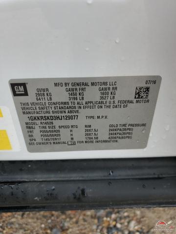 1GKKRSKD3HJ129077 2017 GMC ACADIA photo no. 14