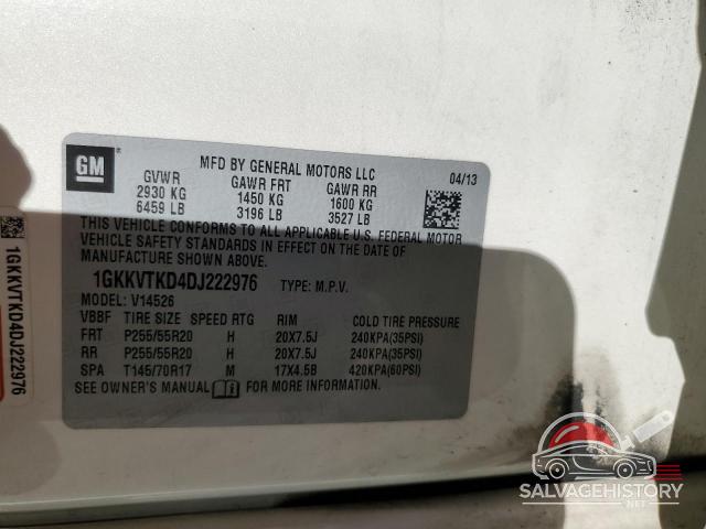 1GKKVTKD4DJ222976 2013 GMC ACADIA DEN photo no. 13