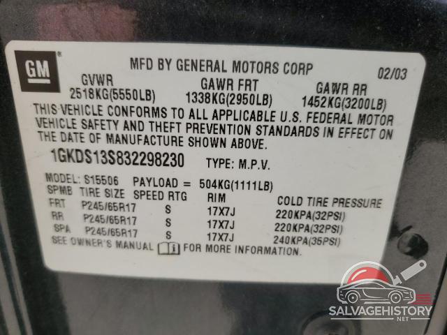 1GKDS13S832298230 2003 GMC ENVOY photo no. 13