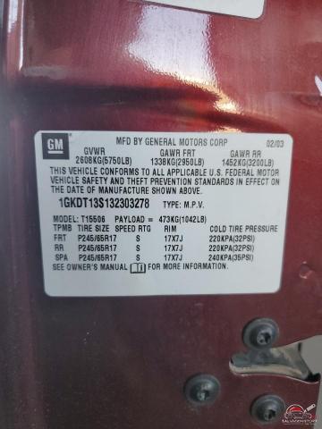 1GKDT13S132303278 2003 GMC ENVOY photo no. 13