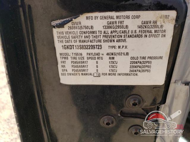 1GKDT13S832209723 2003 GMC ENVOY photo no. 12
