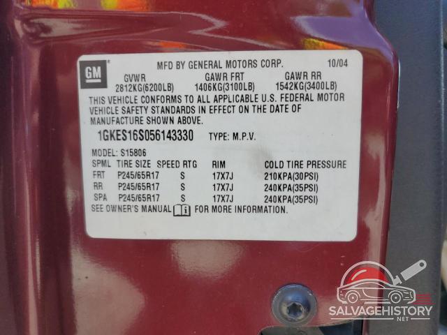 1GKES16S056143330 2005 GMC ENVOY photo no. 13