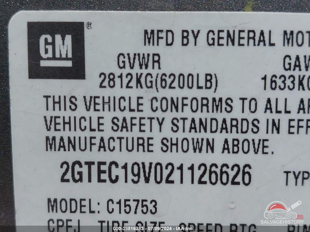 2GTEC19V021126626 2002 GMC SIERRA 1500 photo no. 9