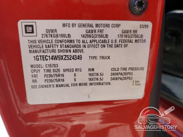 1GTEC14W9XZ524349 1999 GMC SIERRA photo no. 12