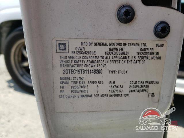 2GTEC19T311148200 2001 GMC SIERRA photo no. 13