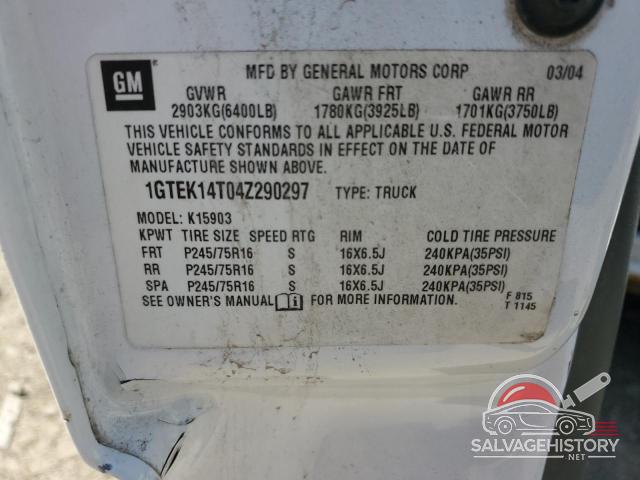 1GTEK14T04Z290297 2004 GMC SIERRA photo no. 12