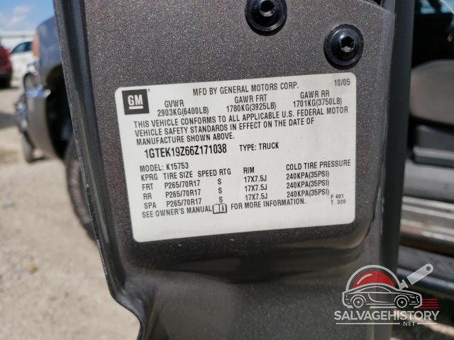 1GTEK19Z66Z171038 2006 GMC SIERRA photo no. 12