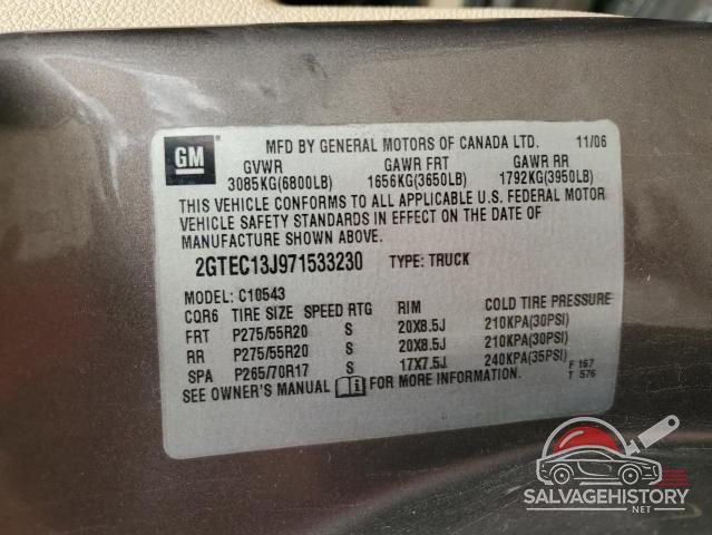 2GTEC13J971533230 2007 GMC SIERRA photo no. 12