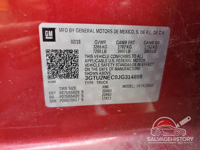 3GTU2NEC0JG314899 2018 GMC SIERRA photo no. 12