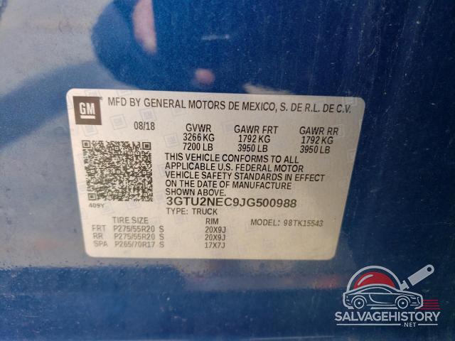 3GTU2NEC9JG500988 2018 GMC SIERRA photo no. 12