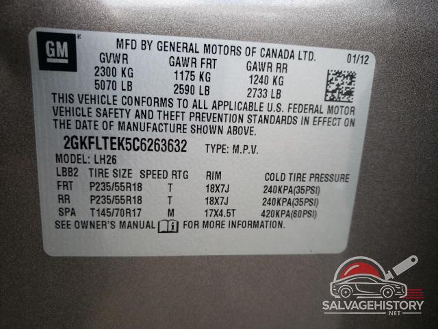 2GKFLTEK5C6263632 2012 GMC TERRAIN photo no. 13