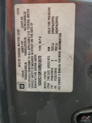 1GKEC13R1XR513670 1999 GMC YUKON photo no. 12