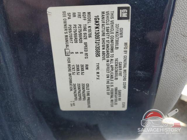 1GKFK13097J135895 2007 GMC YUKON photo no. 13