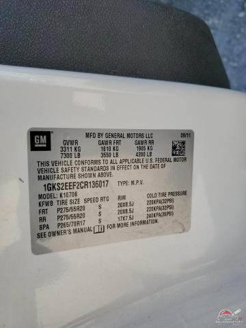 1GKS2EEF2CR136017 2012 GMC YUKON photo no. 13