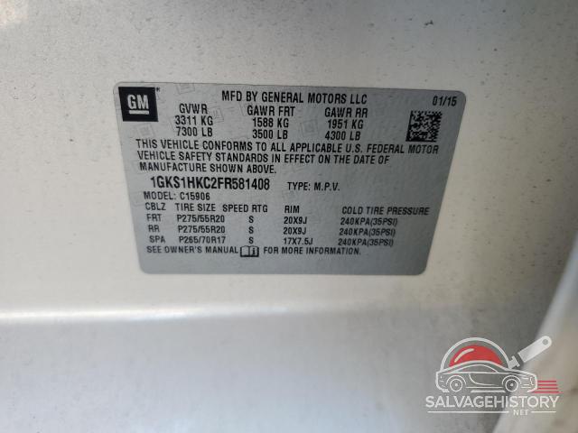 1GKS1HKC2FR581408 2015 GMC YUKON photo no. 14