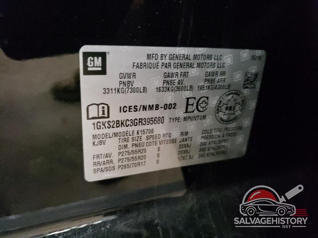 1GKS2BKC3GR395680 2016 GMC YUKON photo no. 13
