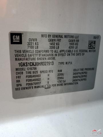 1GKS1CKJ0HR327913 2017 GMC YUKON photo no. 13