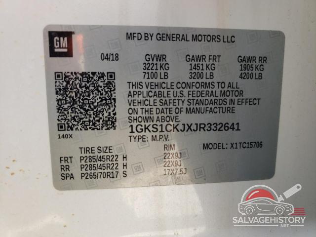 1GKS1CKJXJR332641 2018 GMC YUKON photo no. 13
