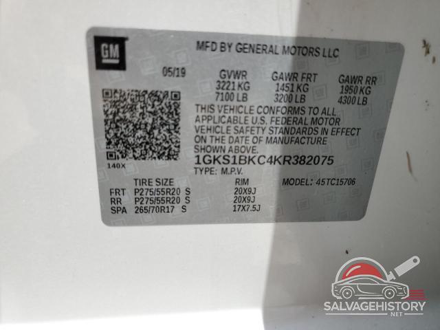 1GKS1BKC4KR382075 2019 GMC YUKON photo no. 13