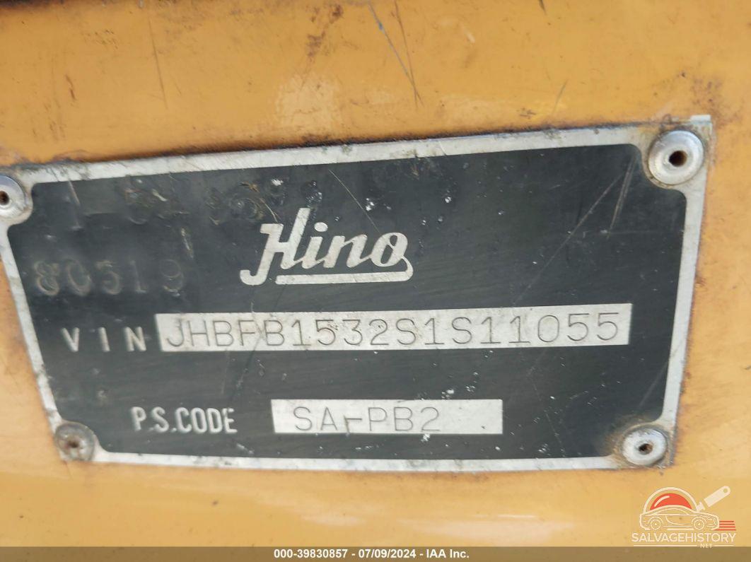 JHBFB1532S1S11055 1995 HINO FB photo no. 8