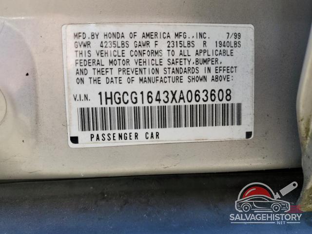1HGCG1643XA063608 1999 HONDA ACCORD photo no. 12