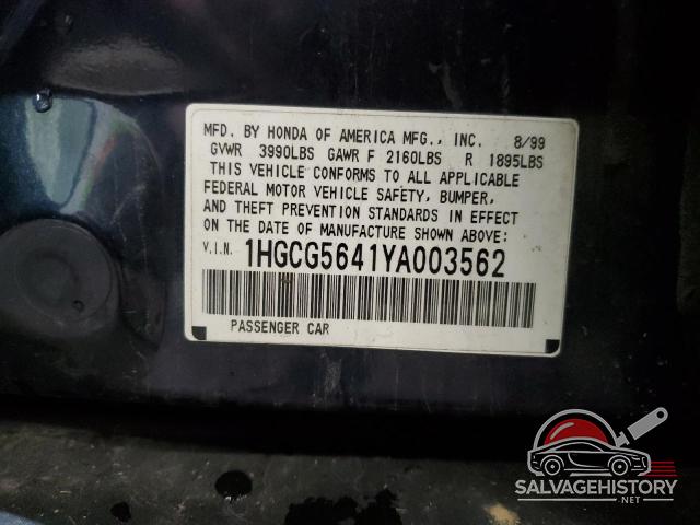 1HGCG5641YA003562 2000 HONDA ACCORD photo no. 13