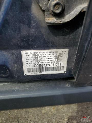 1HGCG564XYA011241 2000 HONDA ACCORD photo no. 12