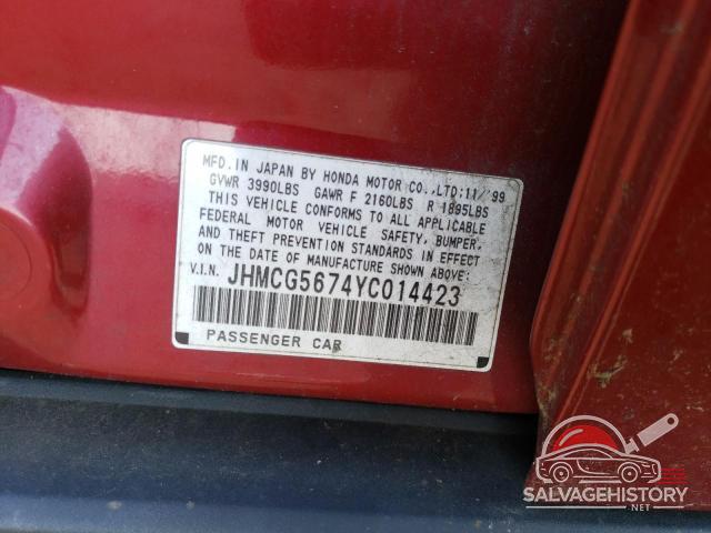 JHMCG5674YC014423 2000 HONDA ACCORD photo no. 12