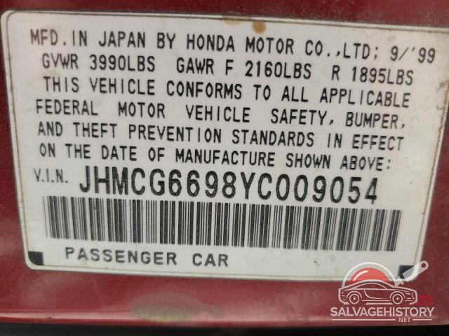 JHMCG6698YC009054 2000 HONDA ACCORD photo no. 13