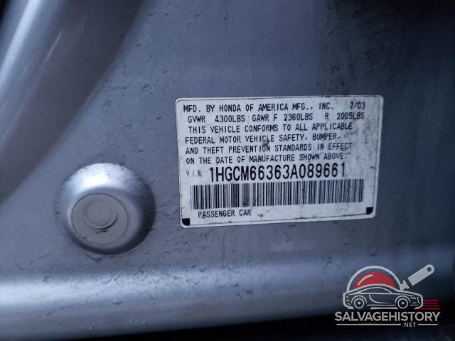 1HGCM66363A089661 2003 HONDA ACCORD photo no. 12