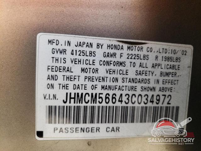 JHMCM56643C034972 2003 HONDA ACCORD photo no. 13