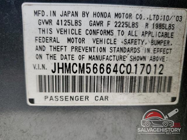 JHMCM56664C017012 2004 HONDA ACCORD photo no. 12