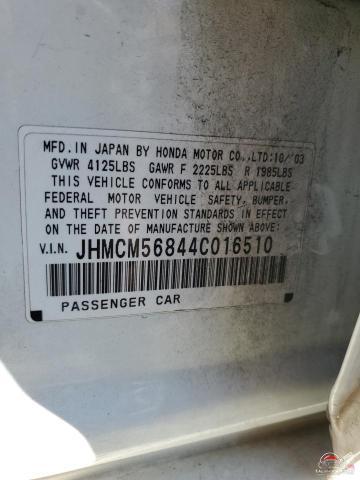 JHMCM56844C016510 2004 HONDA ACCORD photo no. 12