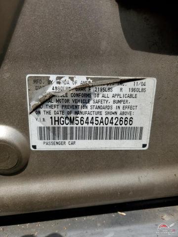 1HGCM56445A042666 2005 HONDA ACCORD photo no. 12