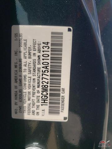 1HGCM82775A010134 2005 HONDA ACCORD photo no. 12