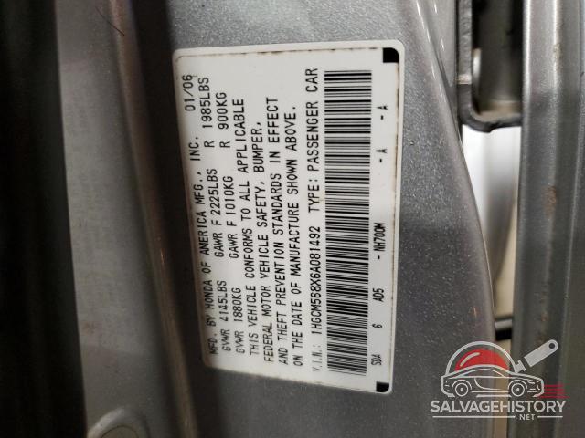 1HGCM568X6A081492 2006 HONDA ACCORD photo no. 12