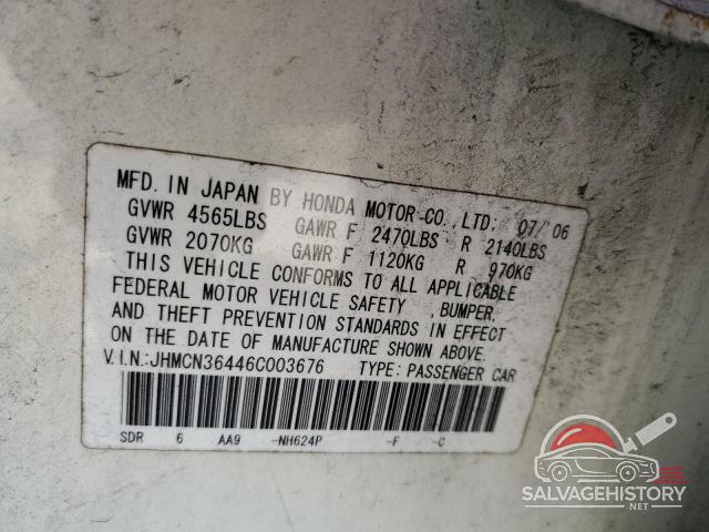 JHMCN36446C003676 2006 HONDA ACCORD photo no. 12