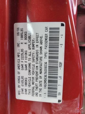 1HGCM56347A006034 2007 HONDA ACCORD photo no. 13